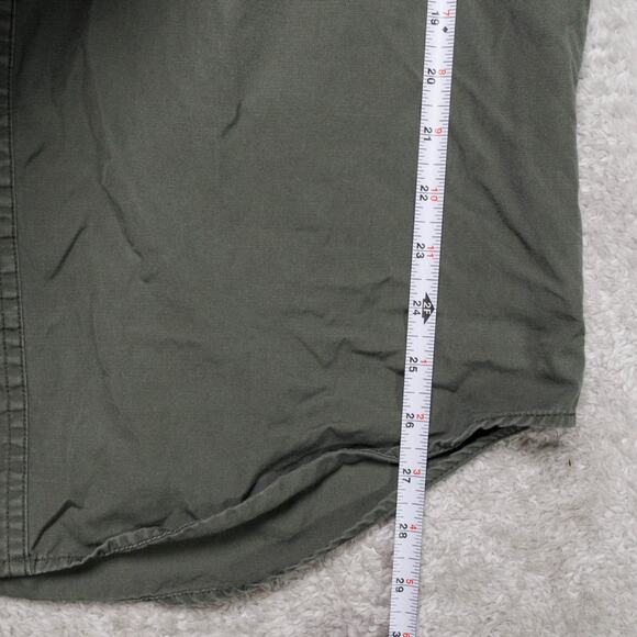 Carhartt Olive Green Cotton Long Sleeve Button Down Work Shirt Mens Size L - Picture 5 of 11